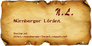 Nürnberger Lóránt névjegykártya