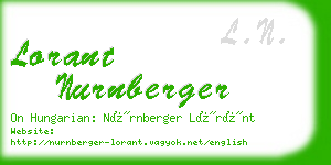 lorant nurnberger business card